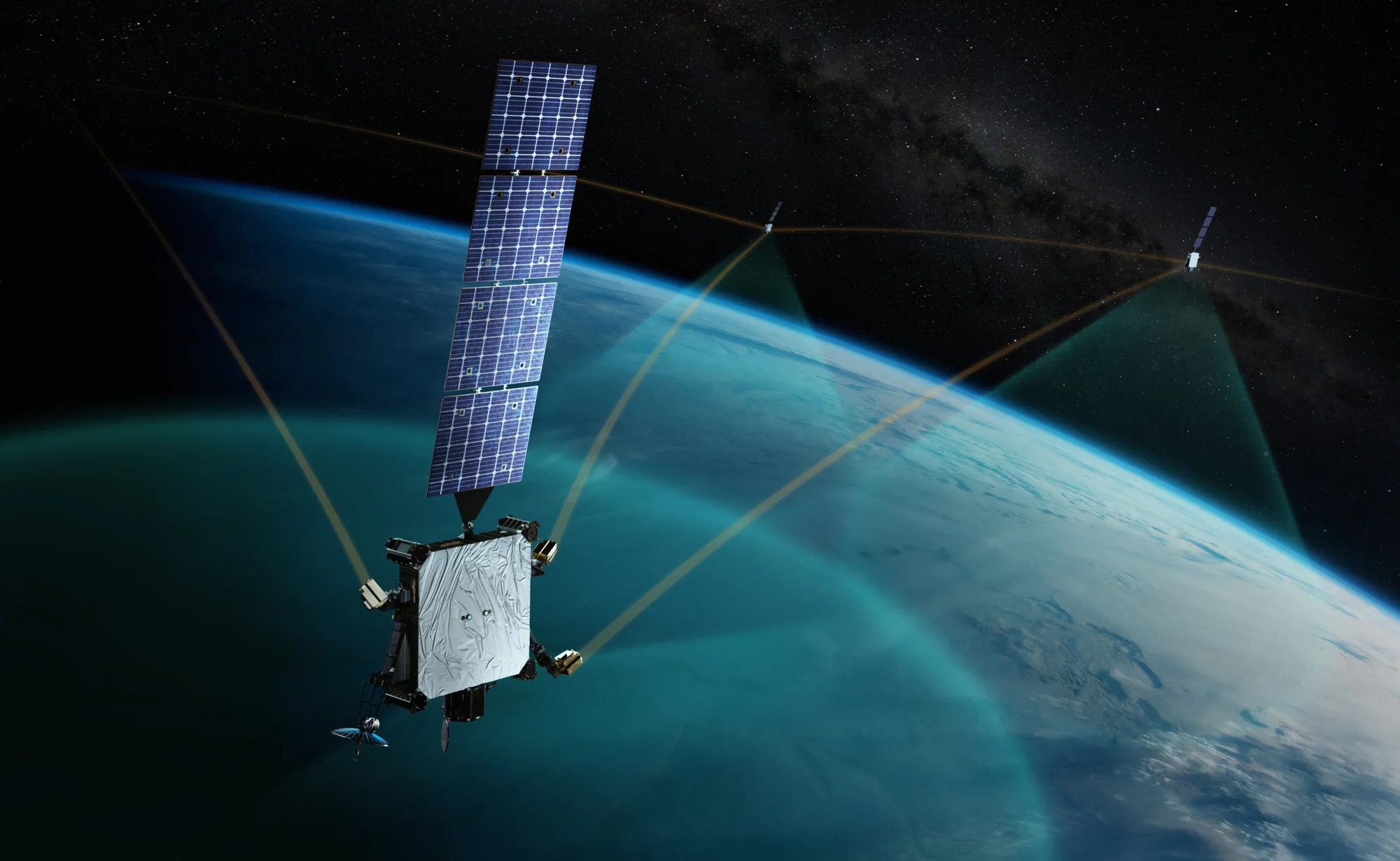 Sierra Space Eclipse™ Horizon satellite above Earth with conceptual network links