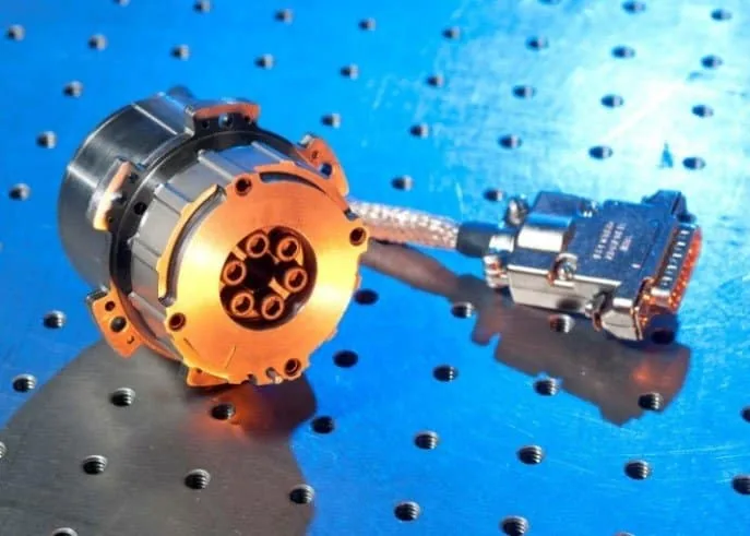 Sierra Space C14 incremental rotary actuator on a workbench
